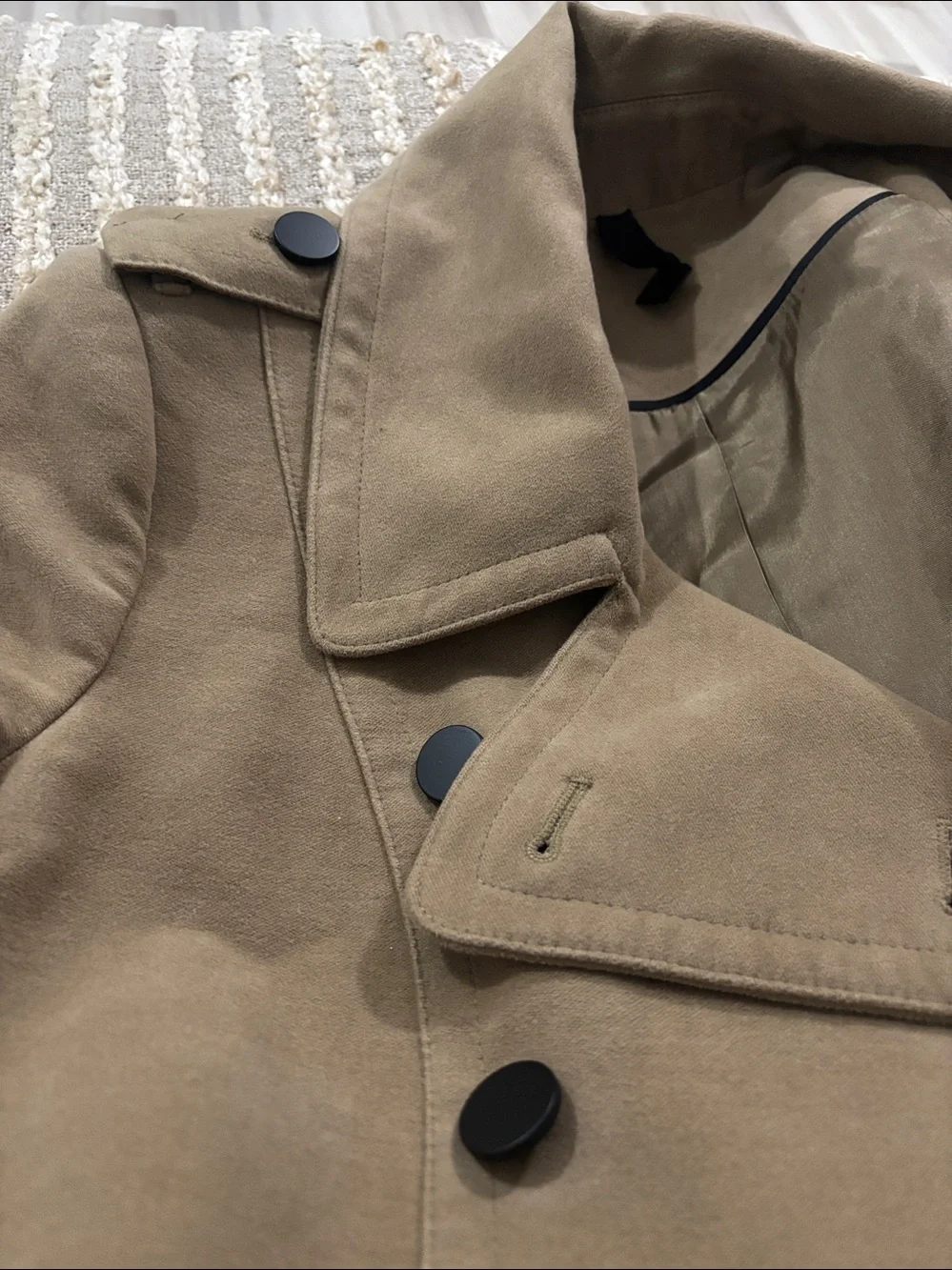 Mango MNG Suit Cotton‎ Doble-Breasted Trench Coat Jacket Size L